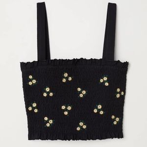 NEW H&M Smocked Cotton Tank